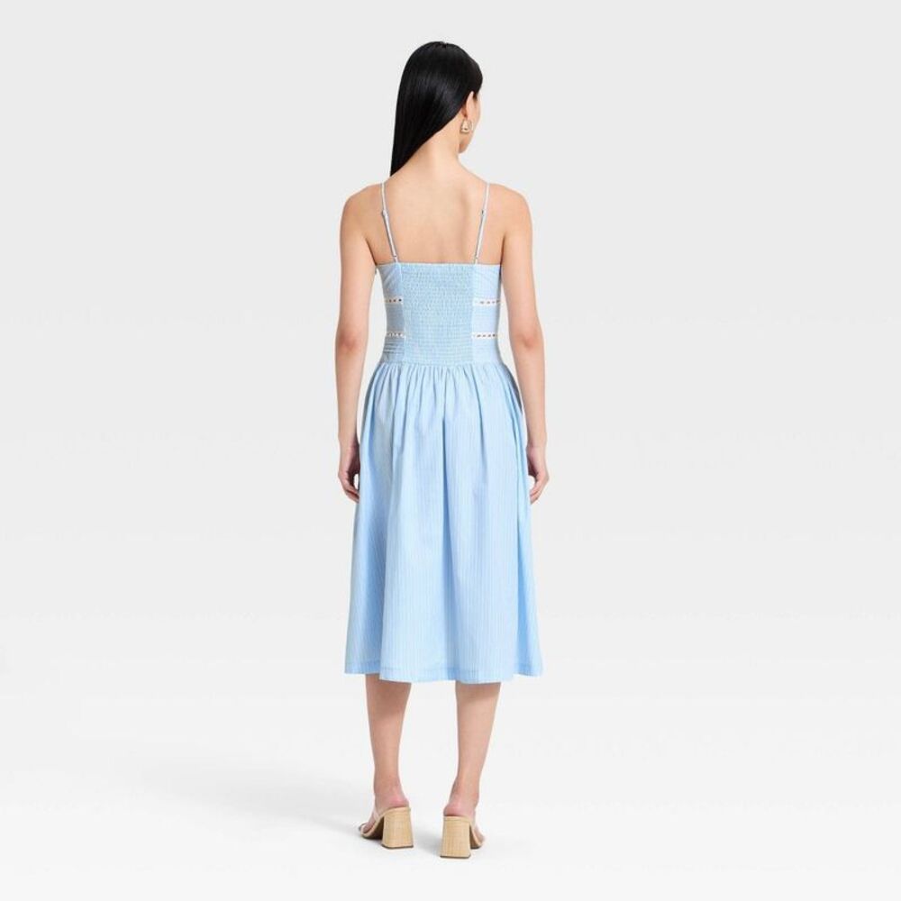 Women's Lace Trim Midi Dress - A New Day Light Blue S - Picture 2 of 4